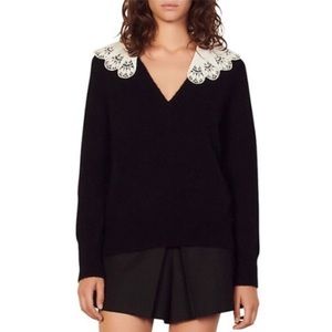 Sandro Poplin Collar Sweater Size XS
